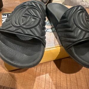 Gucci Black Slide Sandals